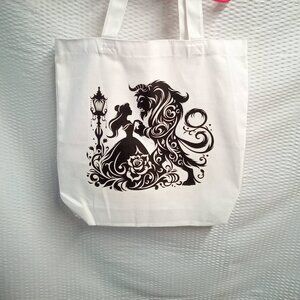 Beauty and the Beast Mandala White Tote Bag